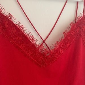 Express Red Lace Tank